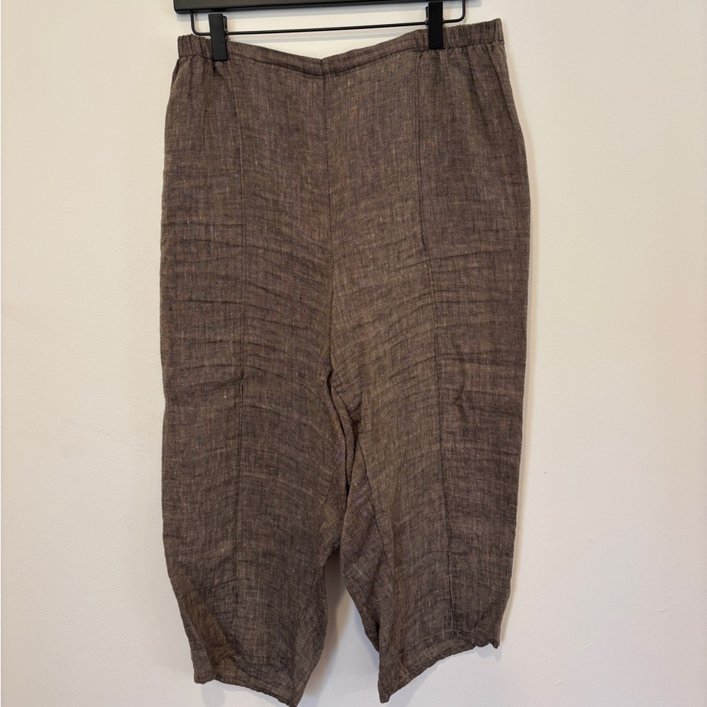 Flax linen capri pants